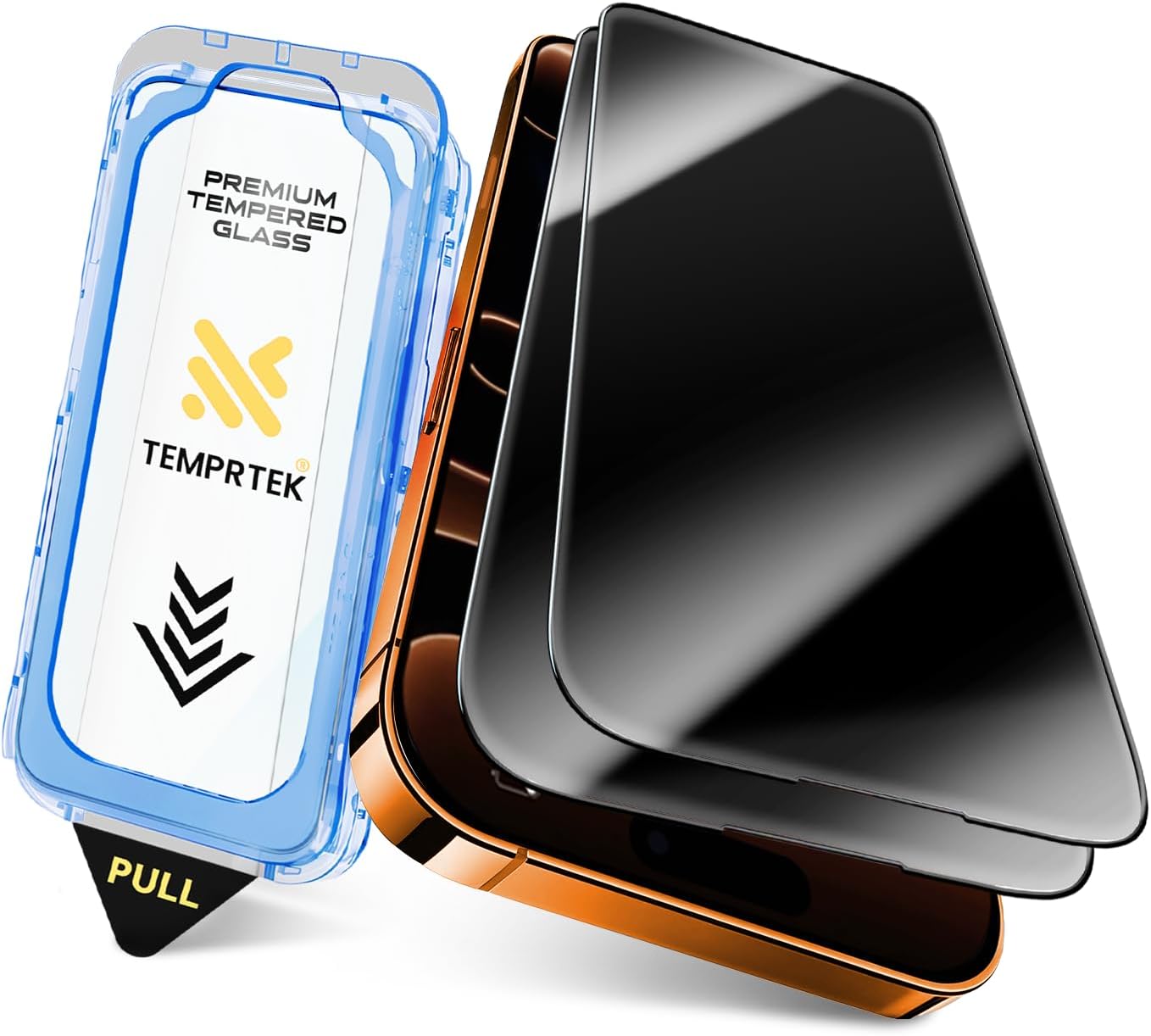 TEMPRTEK+ 2-Pack iPhone 17 Pro Max Screen Protector Fits iPhone 16 Pro Max Screen Protector Privacy - 9H Military Grade Scratch Fingerprint Resistance, Anti-Glare Shatterproof Tempered Glass, Anti-Spy