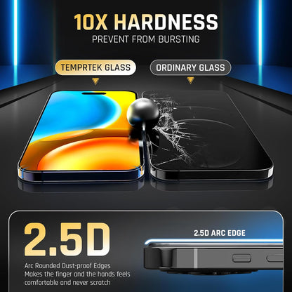 iPhone 15 Plus Glass Protector 2-Pack – 9H Shatterproof, Full Coverage, Anti-Scratch/Fingerprint