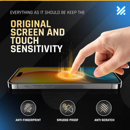 iPhone 15 Pro Max Glass Protector 2-Pack – 9H Shatterproof, Full Coverage, Anti-Scratch/Fingerprint