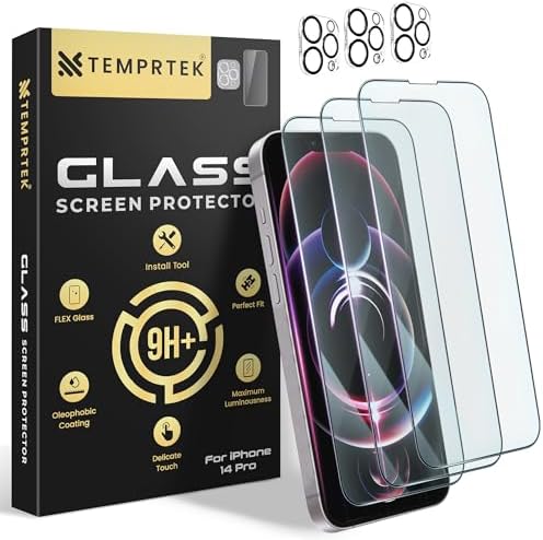 iPhone 14 Pro 6.1 Inch Screen Protector/Camera Lens 3+3 Pack