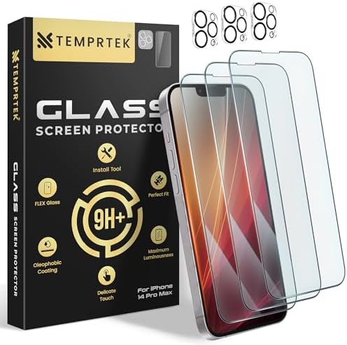 iPhone 14 Pro Max 6.7 Inch Screen Protector/Camera Lens 3+3 Pack