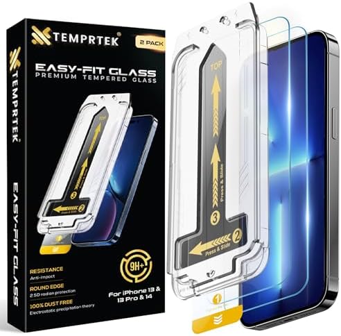 iPhone 16e/13/13 Pro/14 Glass Protector 2-Pack – 9H Shatterproof, Full Coverage, Case-Friendly